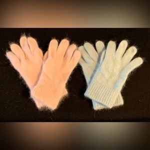 2 pairs pastel faux angora fuzzy Gloves
